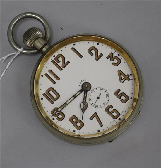 An oversized Goliath eight-day pocket watch, Dia 10cm